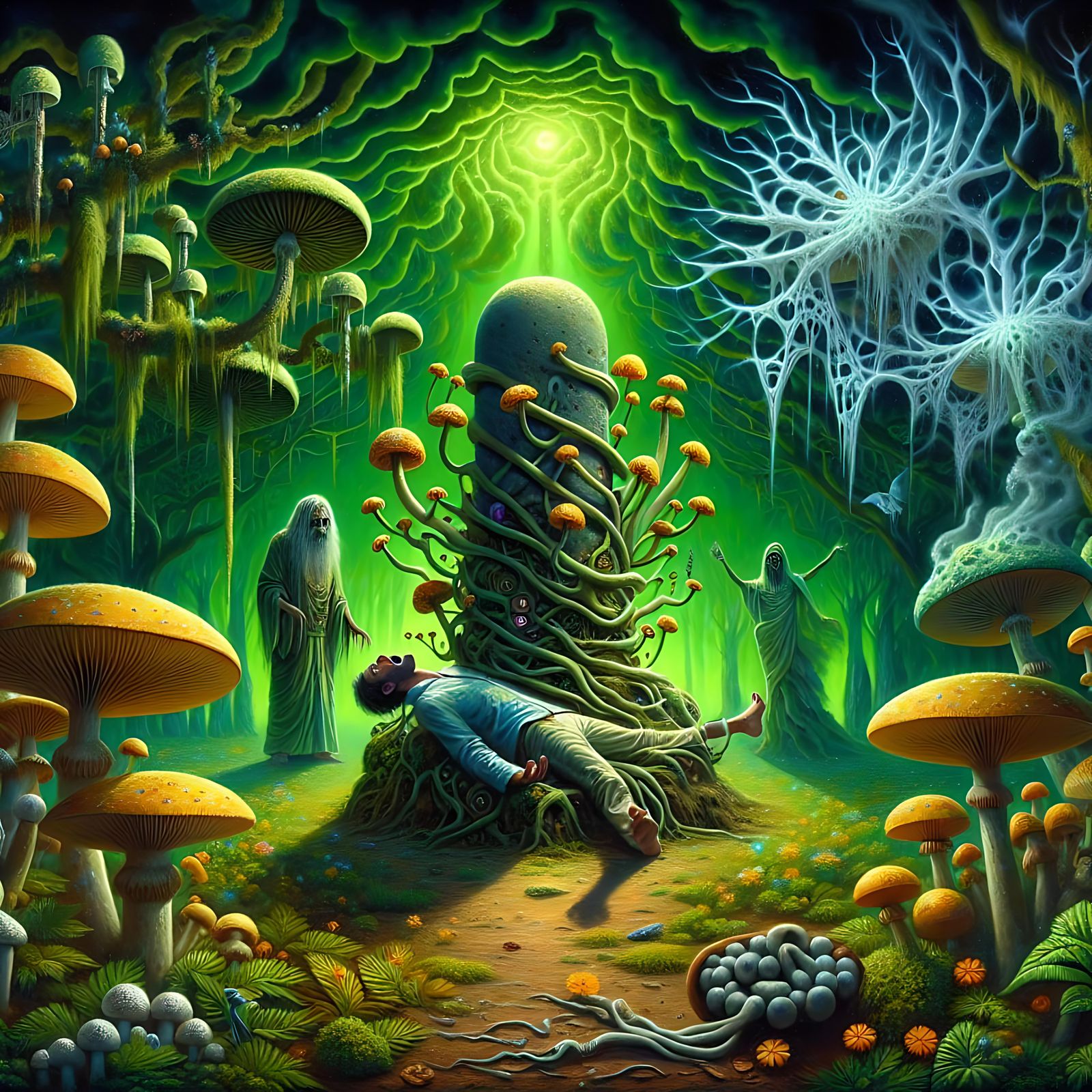 Mystical Garden: Sacred Yoni and Haunting Nature Display