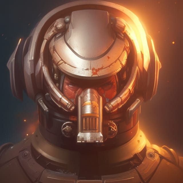 Detailed Space Marine Portrait in Artgerm Style