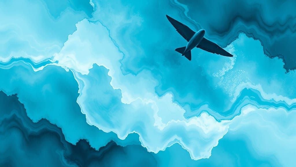 Whimsical Turquoise Dreamscape in Pastel Hues