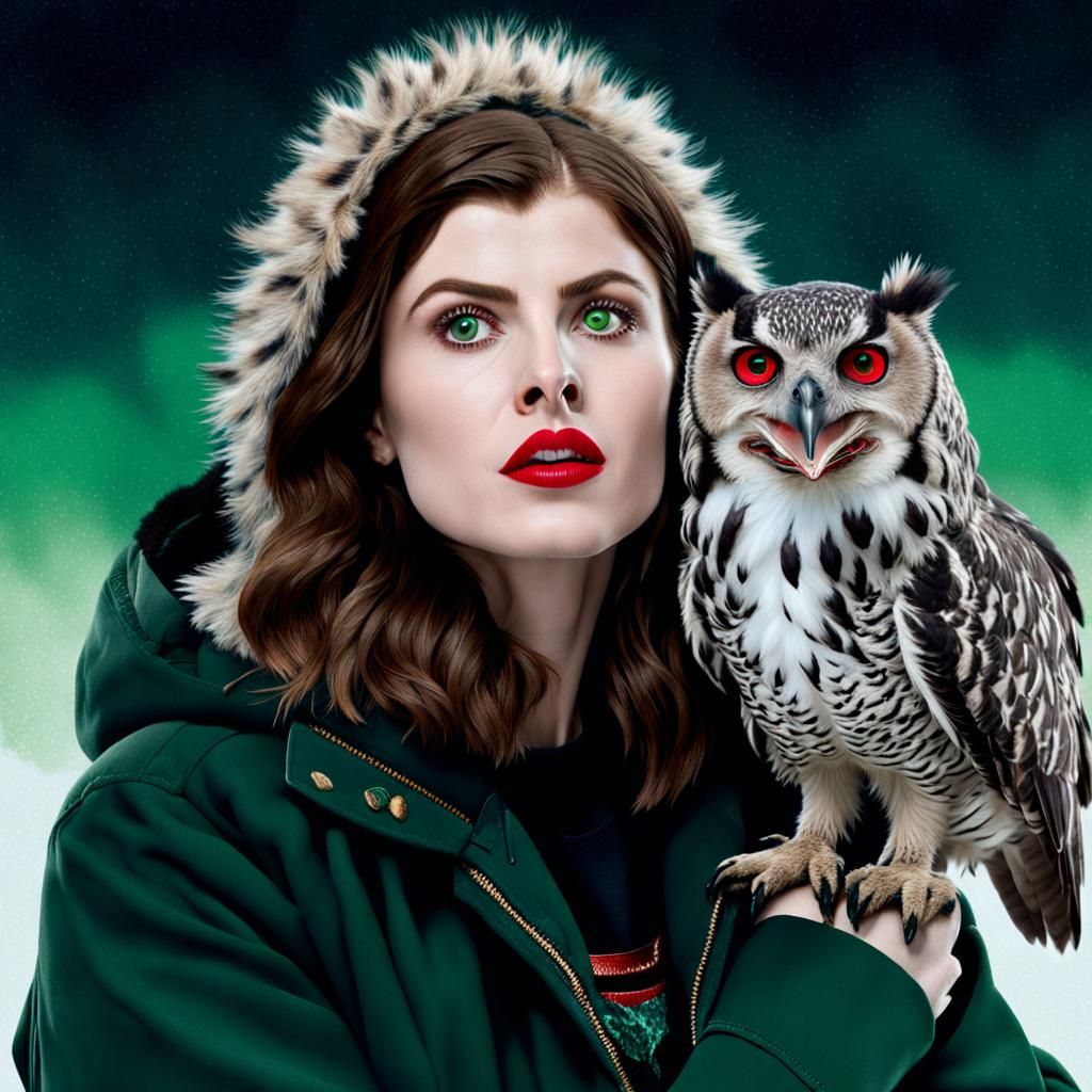Slytherin Queen with Owl: Digital Matte Painting