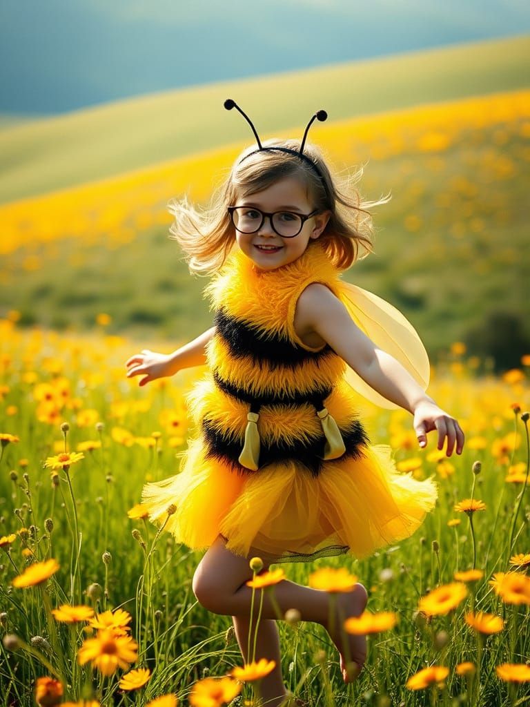 Bumblebee Dancer in a Sunlit Meadow