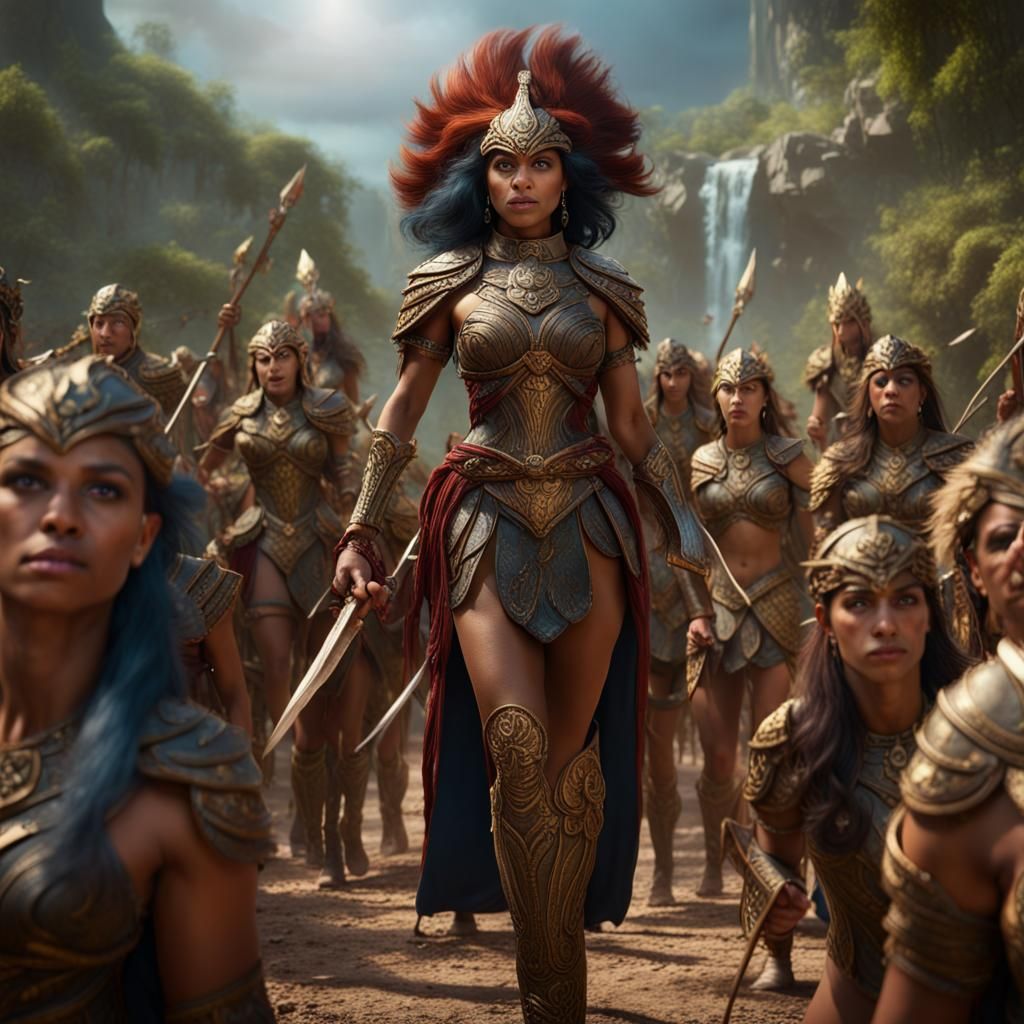 Suella Braverman Leads Amazon Army: Fantasy Art
