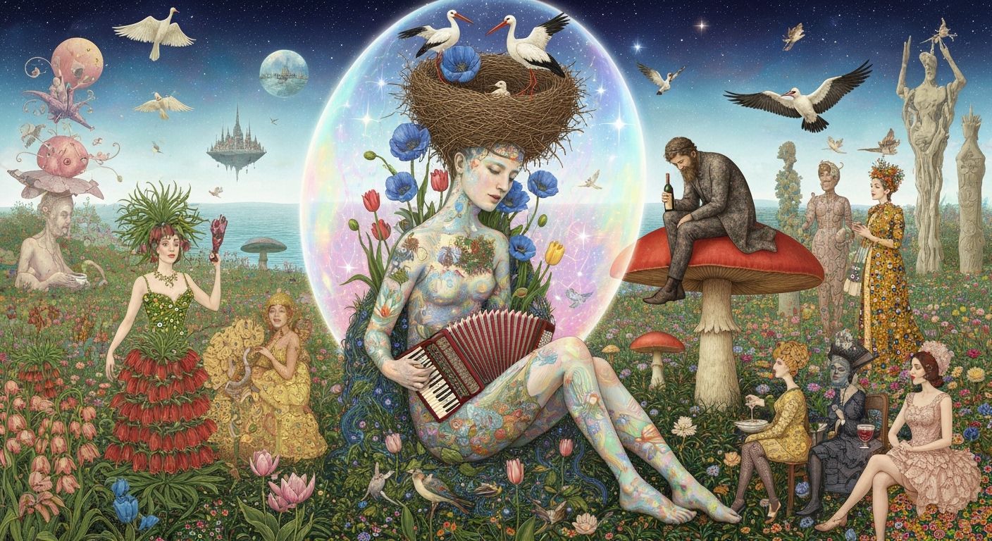 Woman Embodiment of Nature with Cosmic Aura