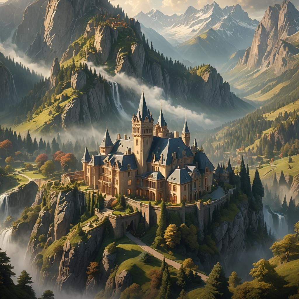 Mountain Manor in French Romantic Style