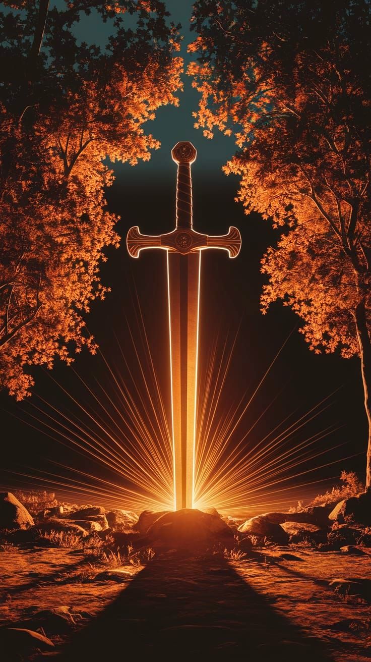 Excalibur Emerges in Golden Light