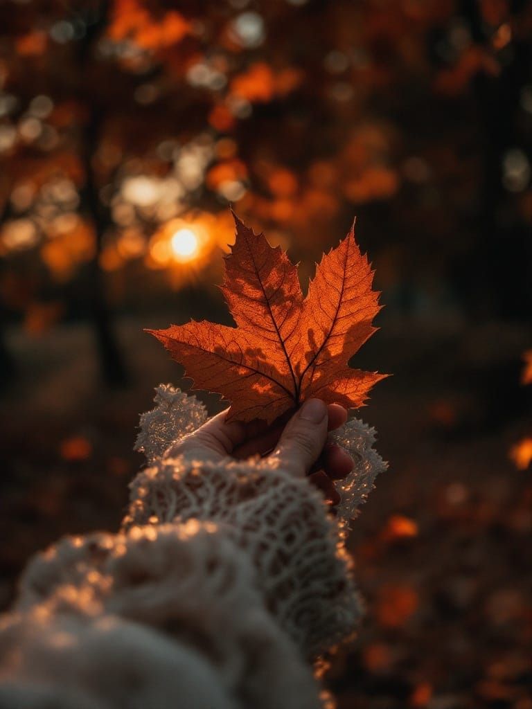 Autumn's Gentle Grip in a Dusklit Scene