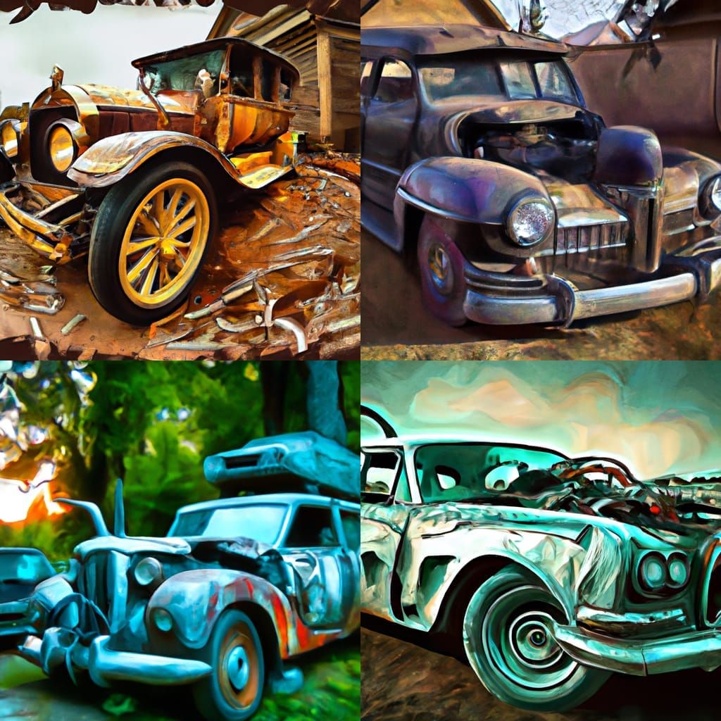 Epic Old Car in Detailed Digital Painting