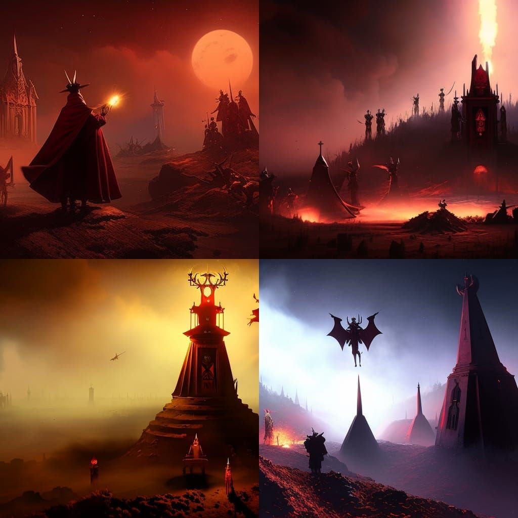 Disturbing Satanic Ritual in the Night: Digital Art