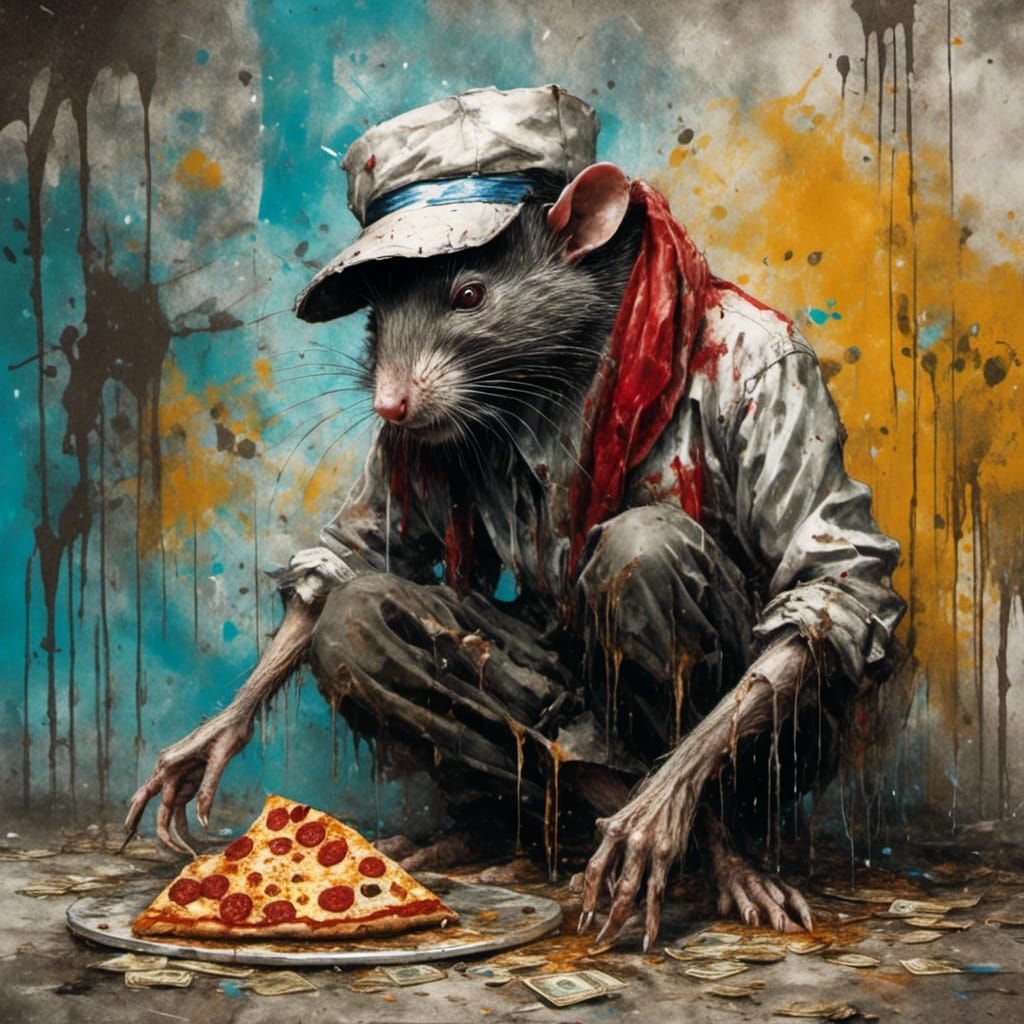 Grotesque Sewer Creature in Graffiti Art Style