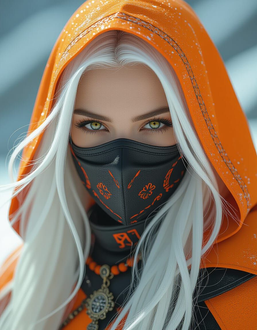 Drow Sorceress with Silver Hair: Analog Photo