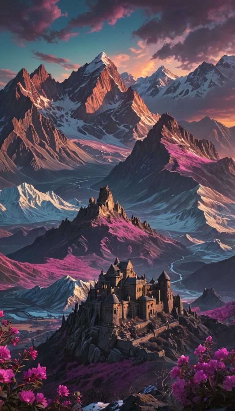 Phantasmagoric Olmec Landscape with Retrofuturist Elements