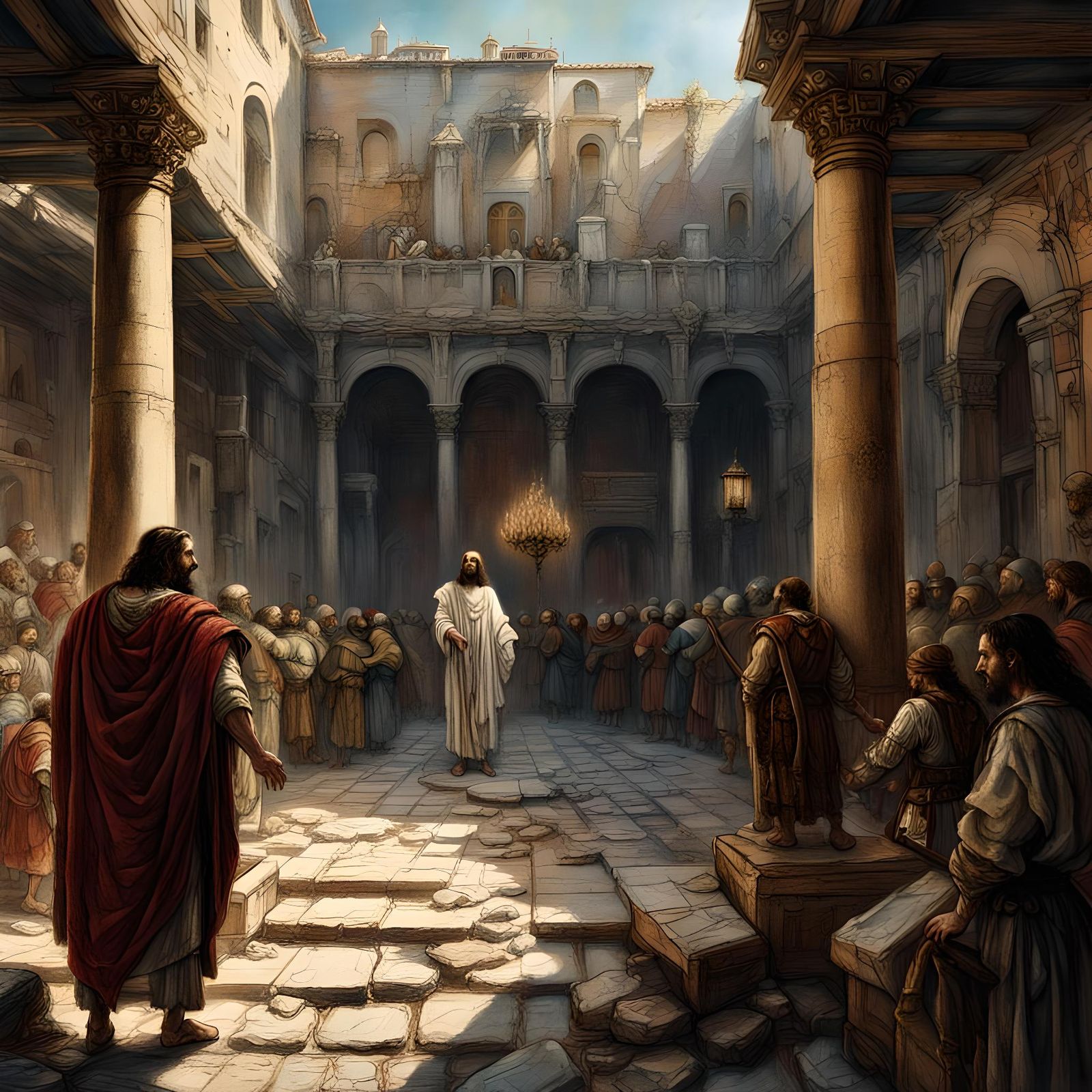 Barabbas's View of Jesus in Pilate's Courtyard