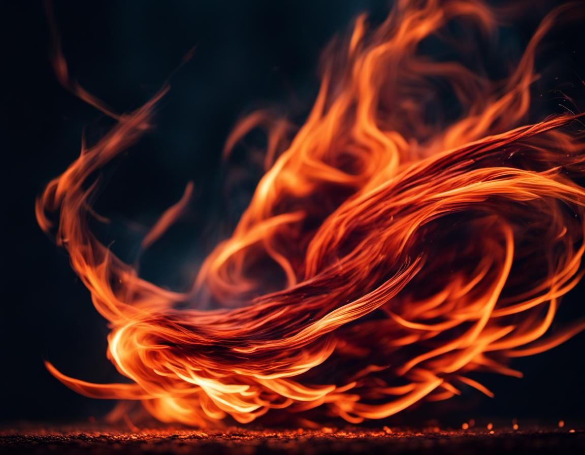 Glowing Embers Carried by the Wind with Motion Blur