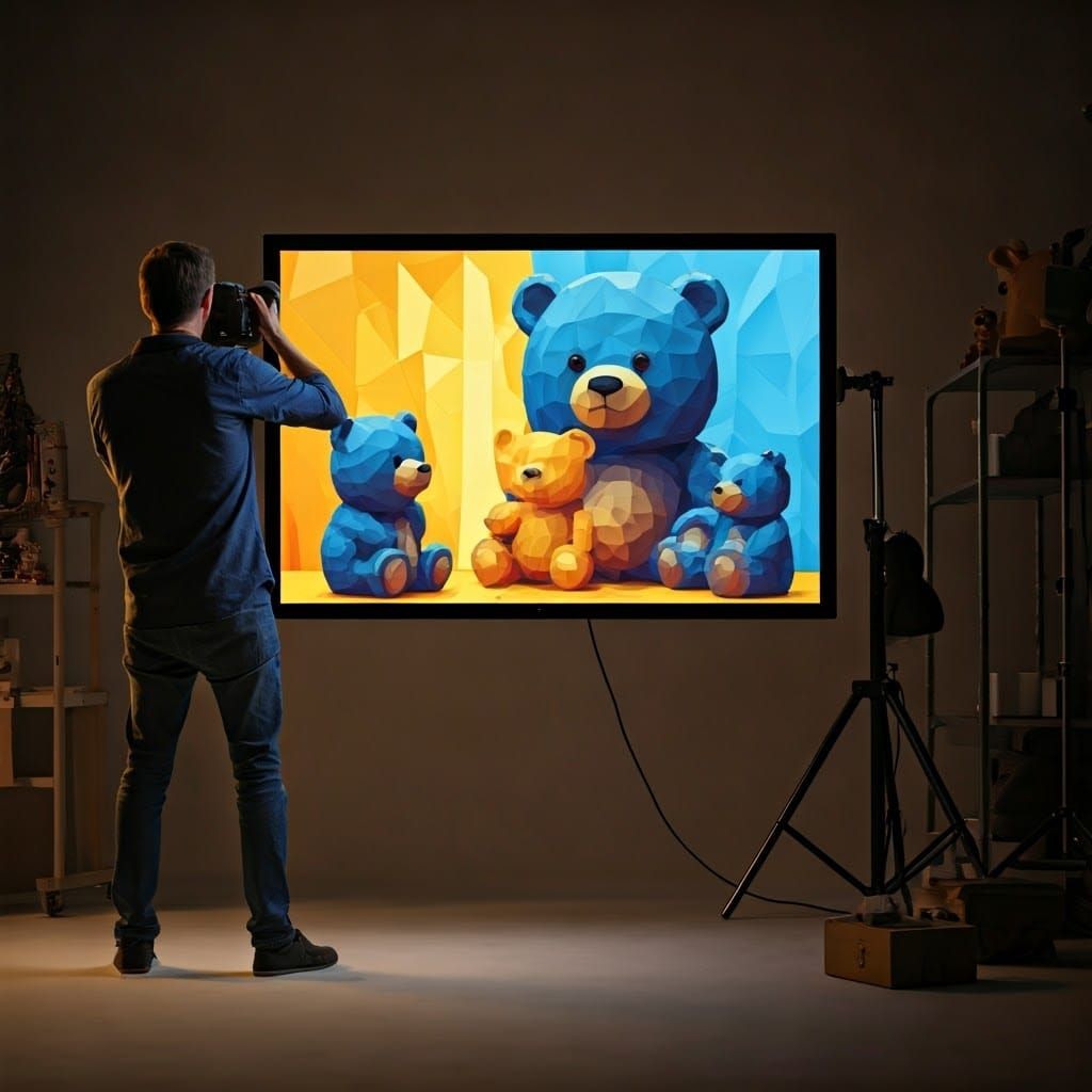 Cubist Bears Leap from the Screen in a Dynamic Digital Art P...