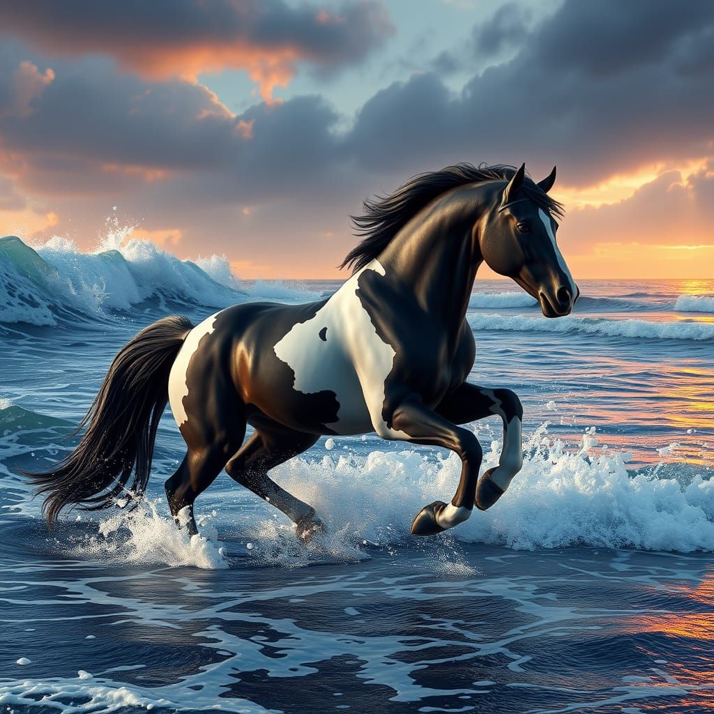 black and white stallion