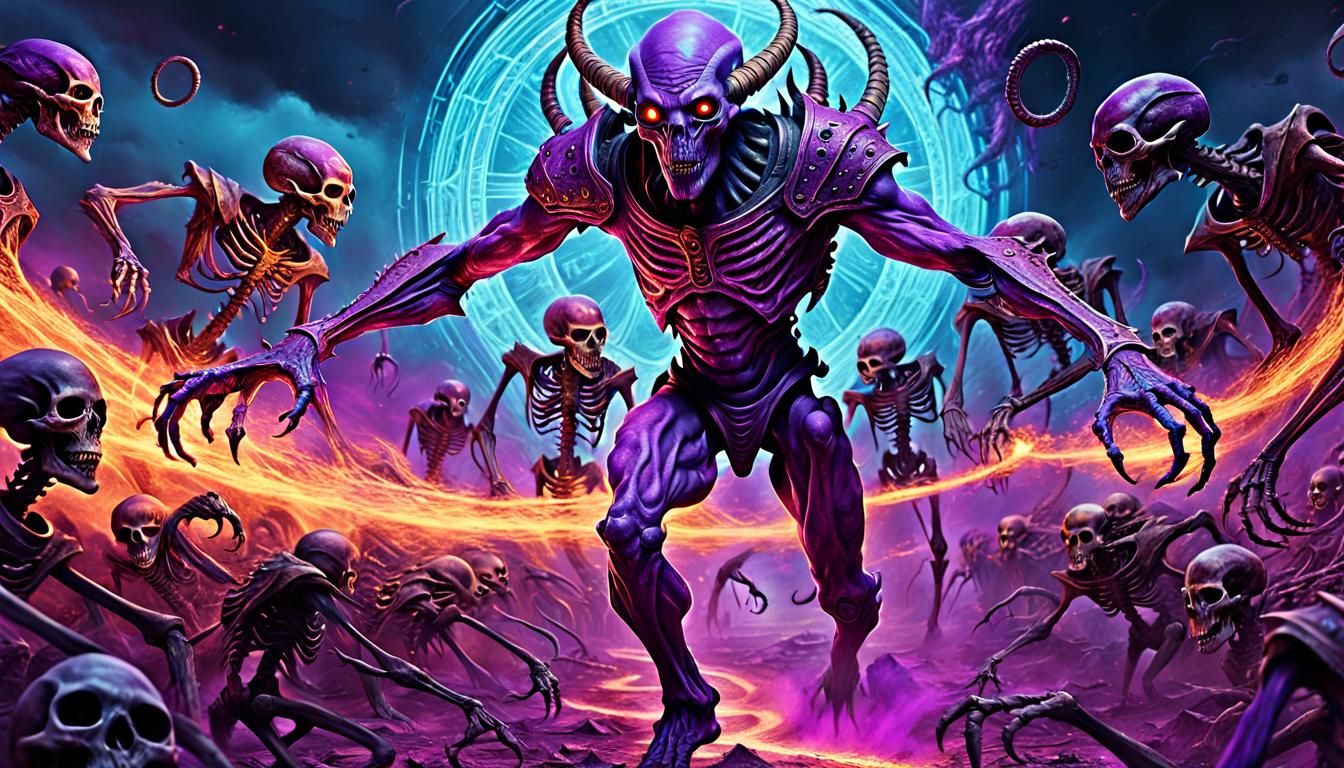 Surreal Purple Alien in Digital Matte Painting