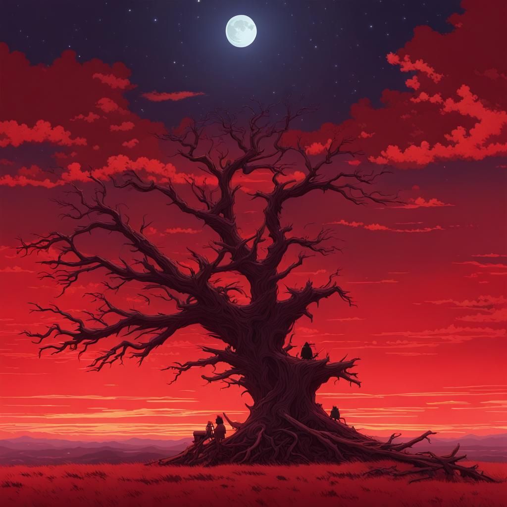 Giant Eagle in Dead Tree: Studio Ghibli Style