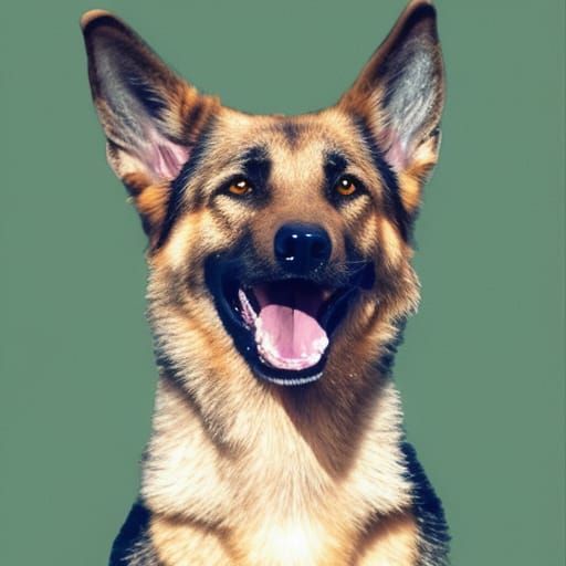 Hyperdetailed German Shepherd Portrait in Volumetric Lightin...