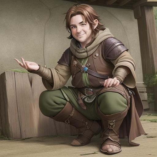 Anime Fantasy: Rich Halfling Adventuring Guild Master