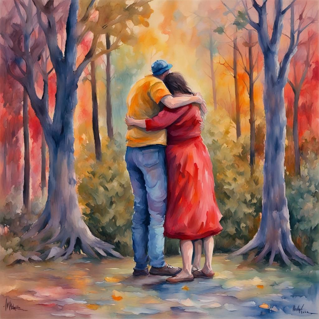 Uplifting Message in Gouache Impressionist Style