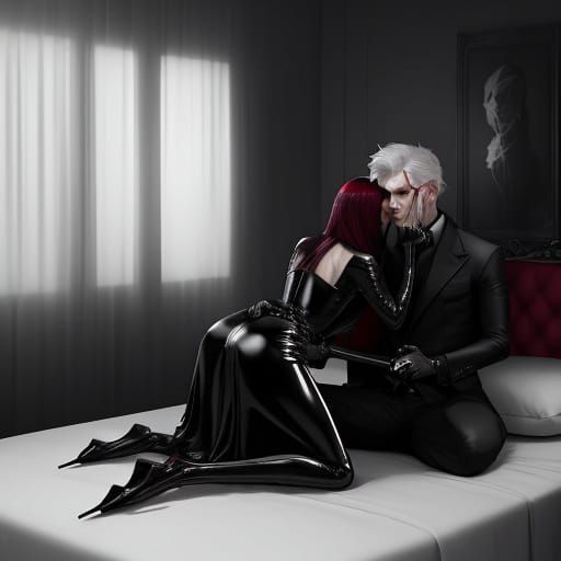 Confident Femdom Wife in Elegant Bedroom