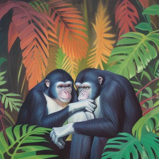 Nice friendly bonobo couple