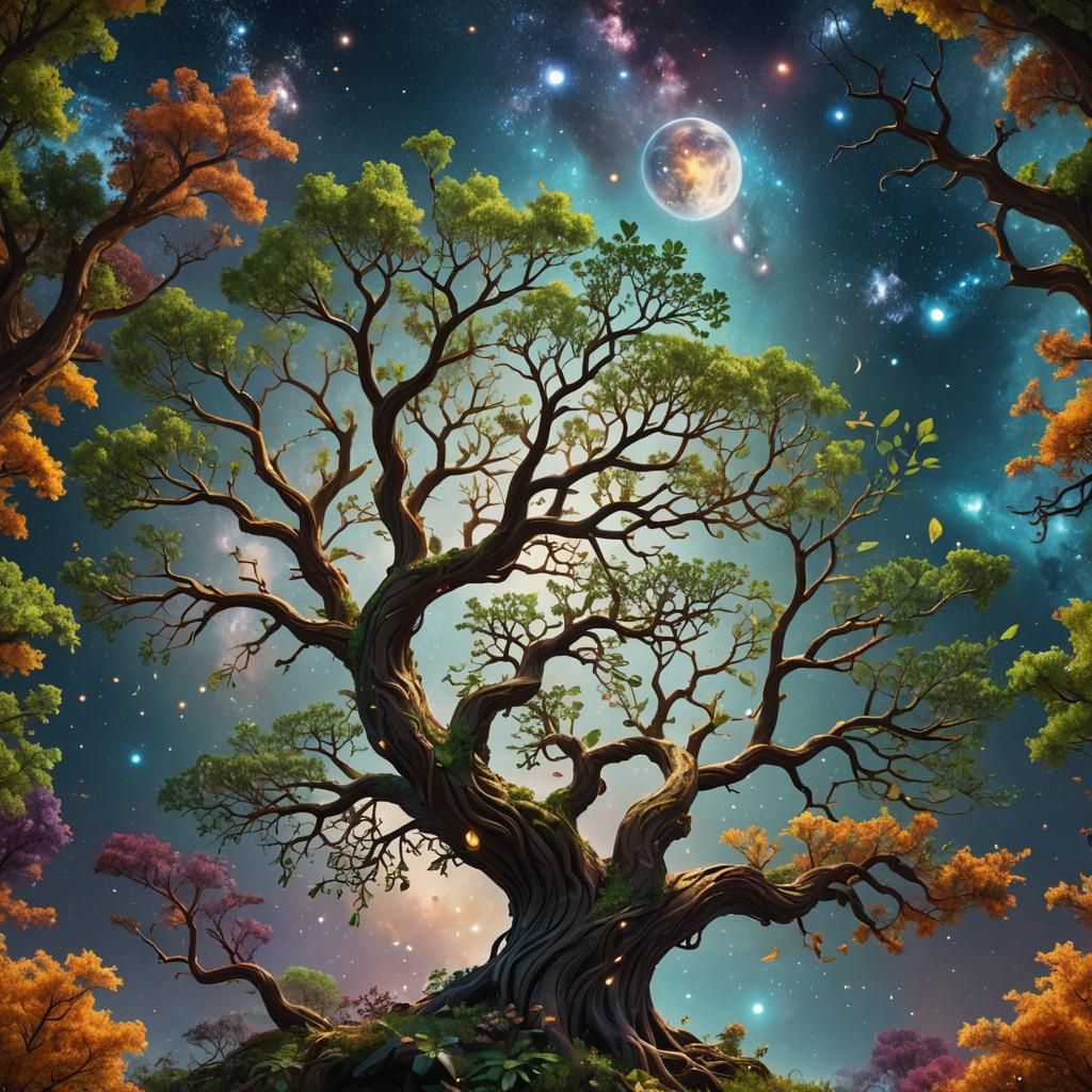 Galactic Tree of Life: Fantasy Concept Art
