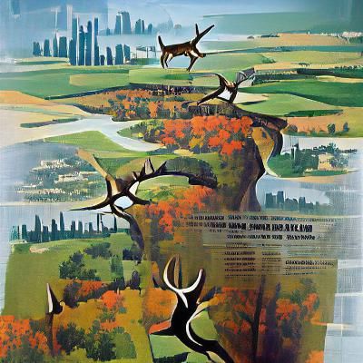 Majestic Buck in Green Forest Landscape