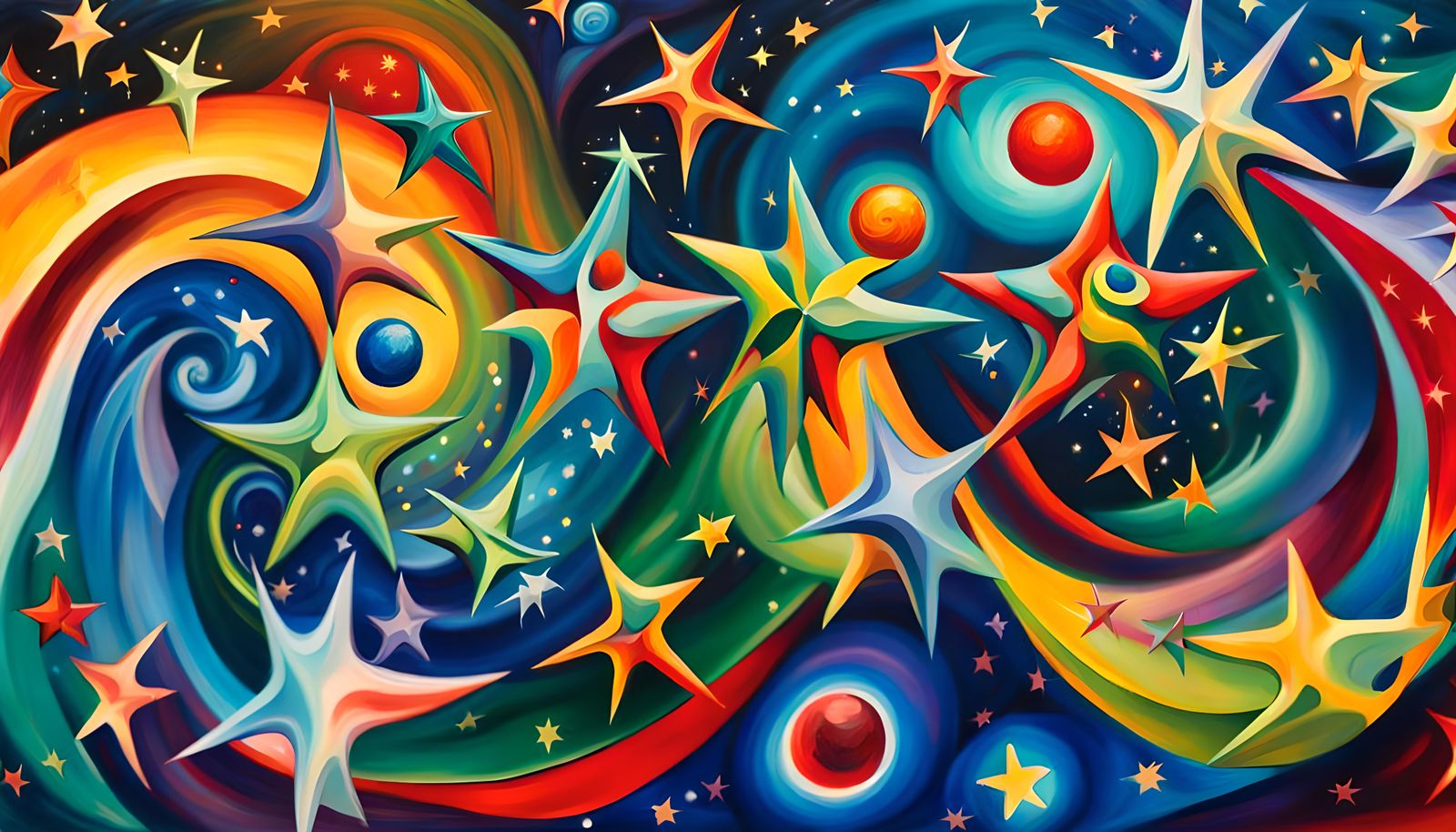 Cosmic Star Cluster Formation in Abstract Expressionist Styl...