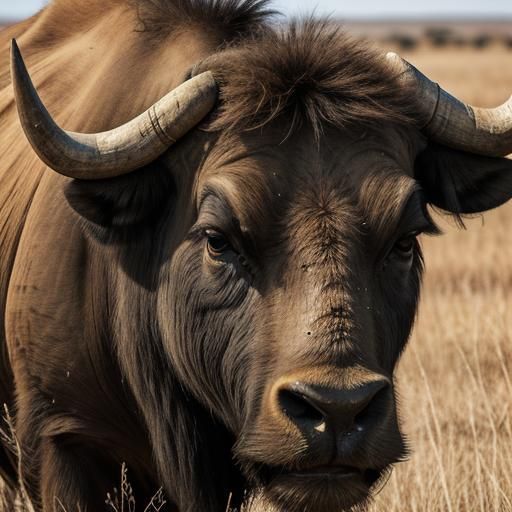 Buffalo Portrait in Golden Light, Wildlife Photography