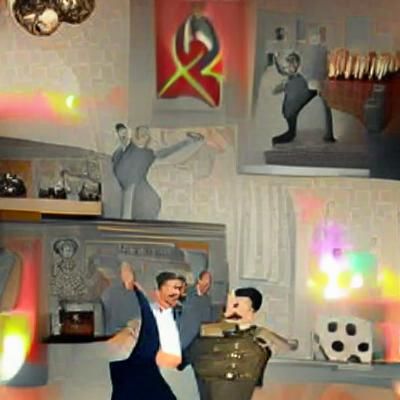 Controversial Dance: Historical Figures in Satirical Image