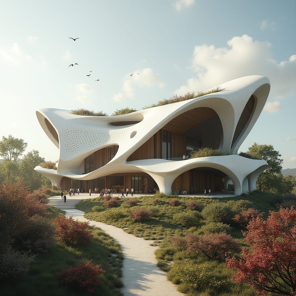 Futuristic Bionic Building with Geometric Design