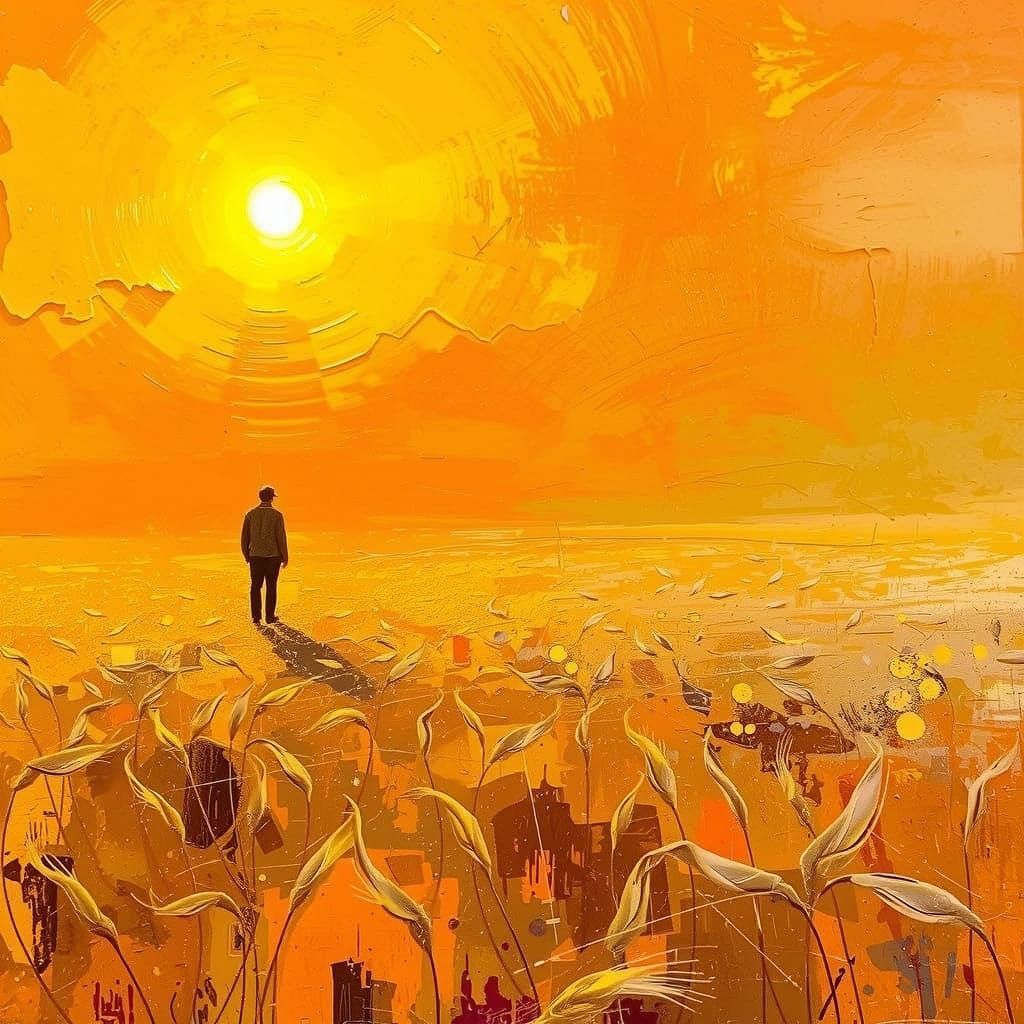 Summer Expressionist Painting with Impasto and Encaustic Tex...