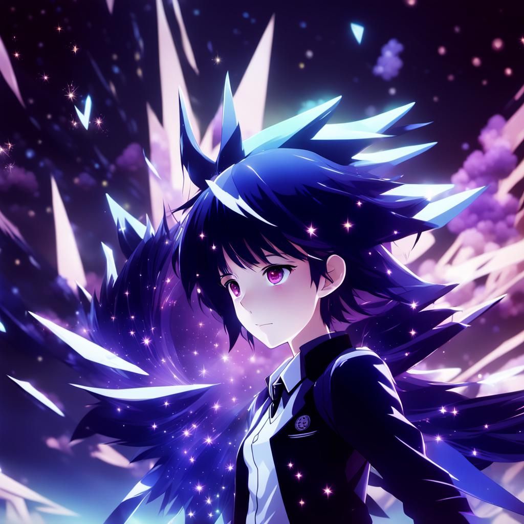 Anime Girl in Starry Landscape, Studio Trigger Style