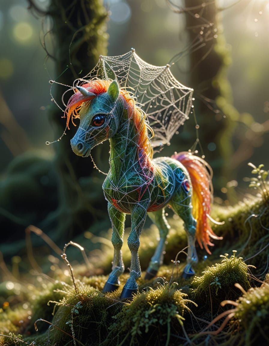 My Little Pony Sculpture of Spiderwebs in Sunrise Dewdrops