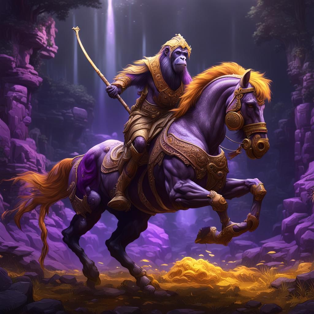 Orangutan Horse Centaur in Dark Fantasy Style