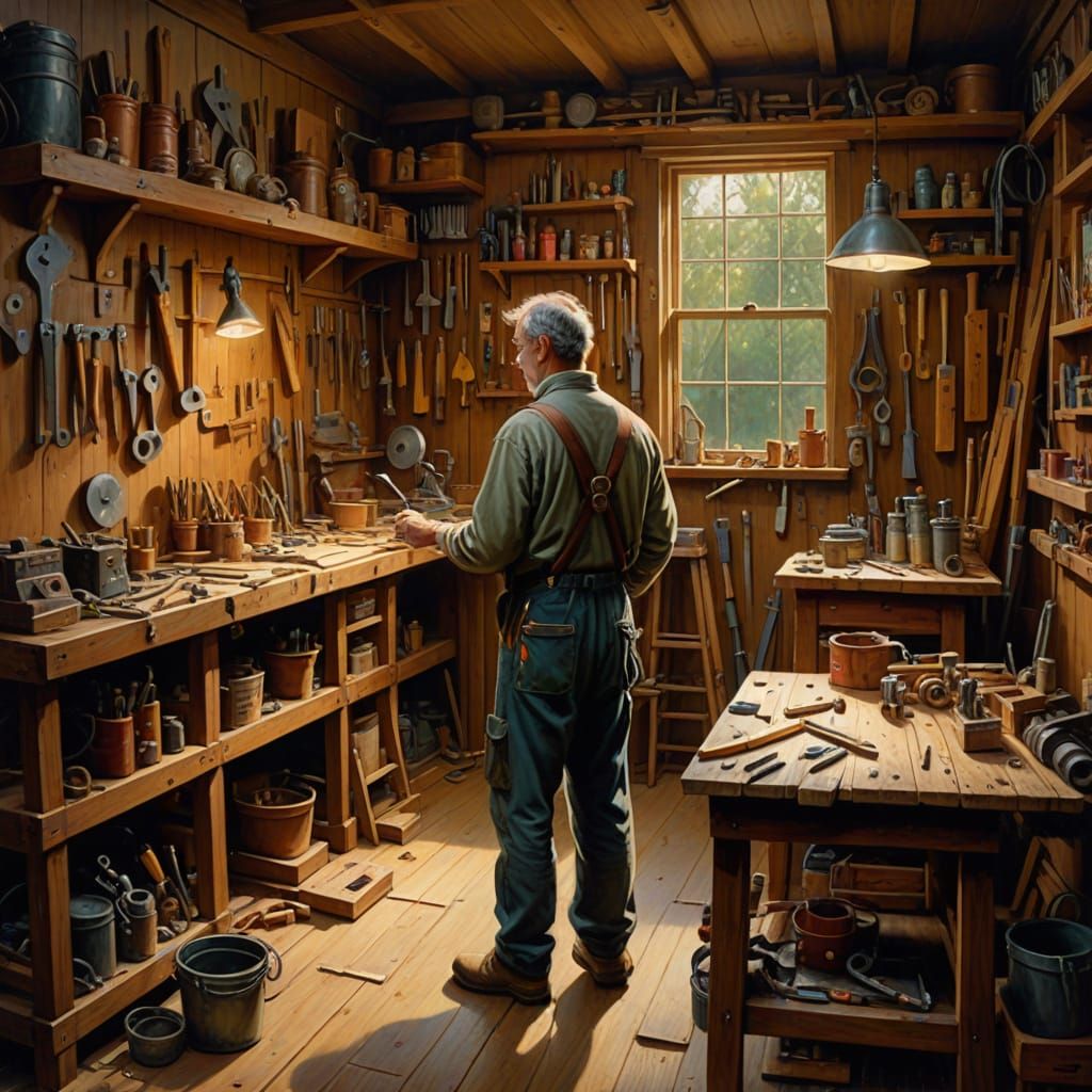 Carpenter's Workshop in Oil, Gurney Style