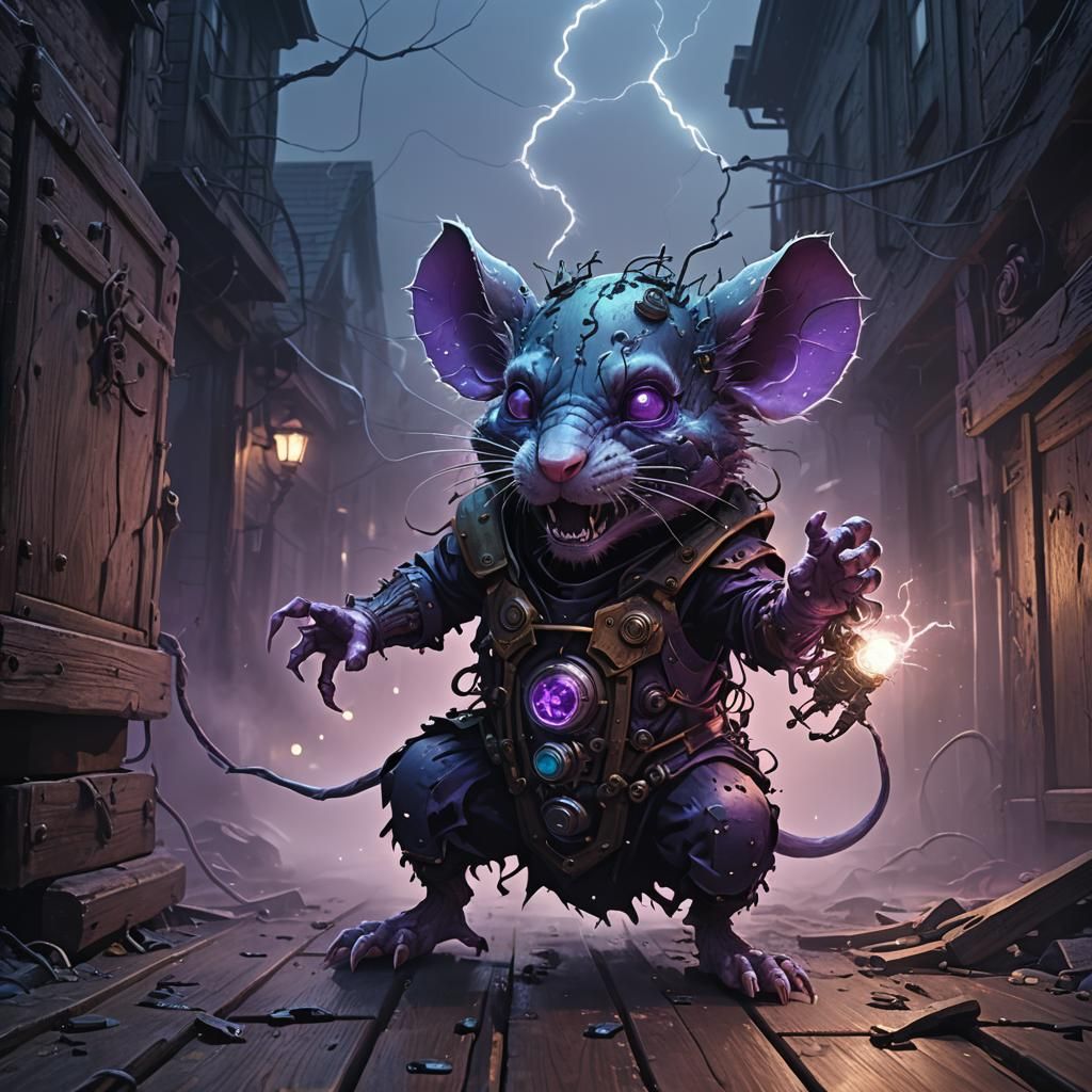 Grotesque Undead Mouse with Sound Cannon