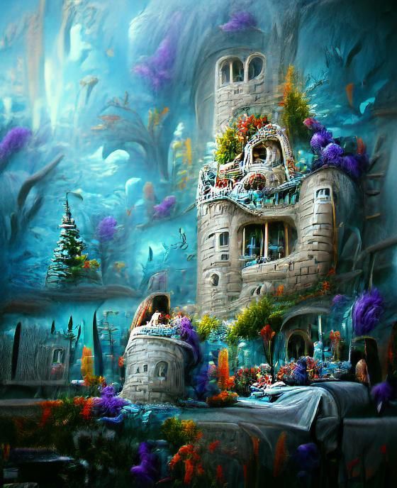 Under the sea mermaid castle beautifully adorned