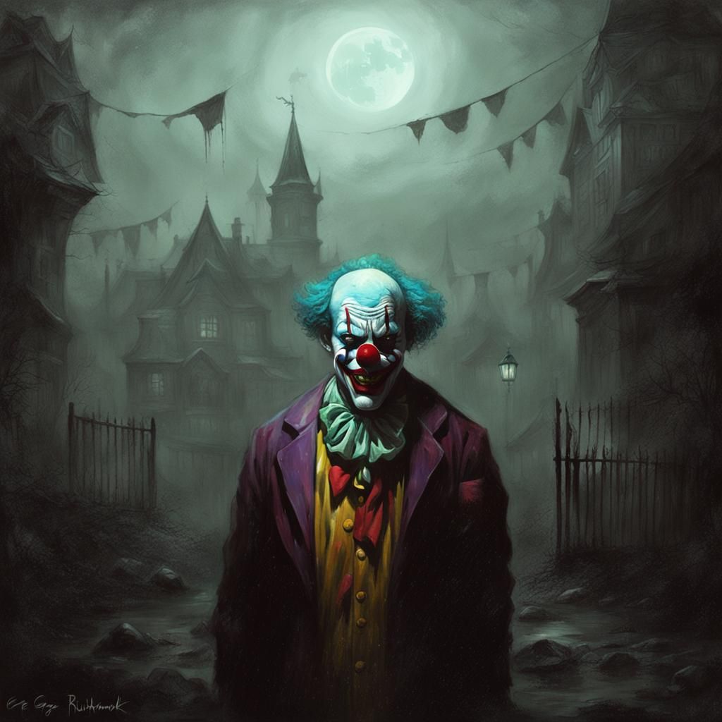 Sinister Clown in the Night