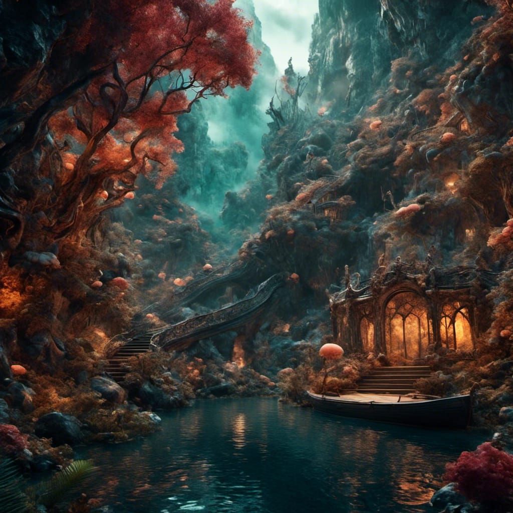 Fantastical Matte Painting with Intricate Details