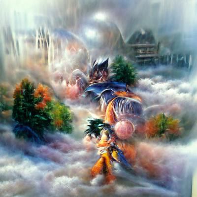 Son Goku in Ethereal Fantasy Art Style