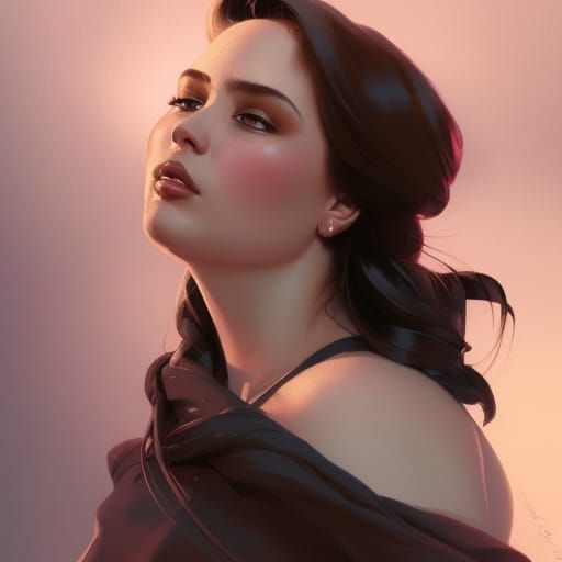 Curvy Woman Portrait with Dynamic Lighting