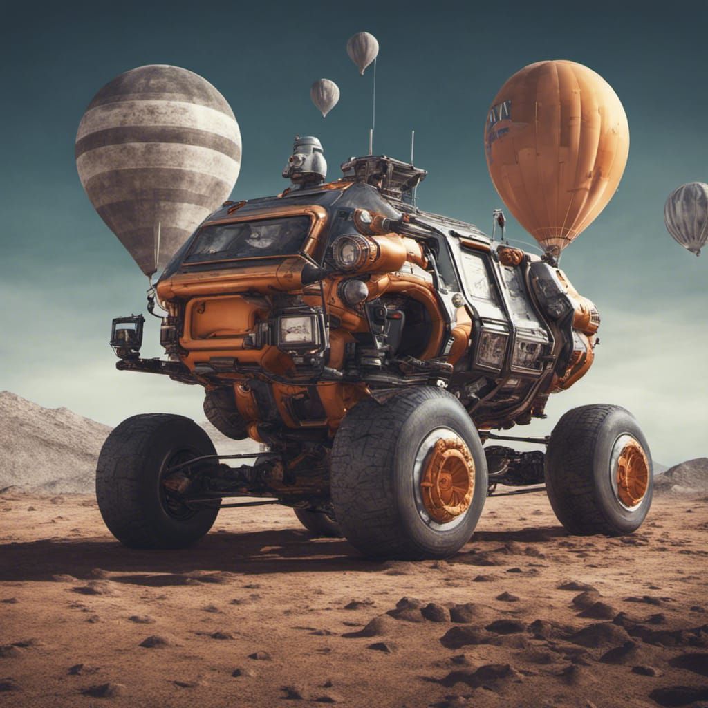 Hyperrealistic Moon Rover Concept Art