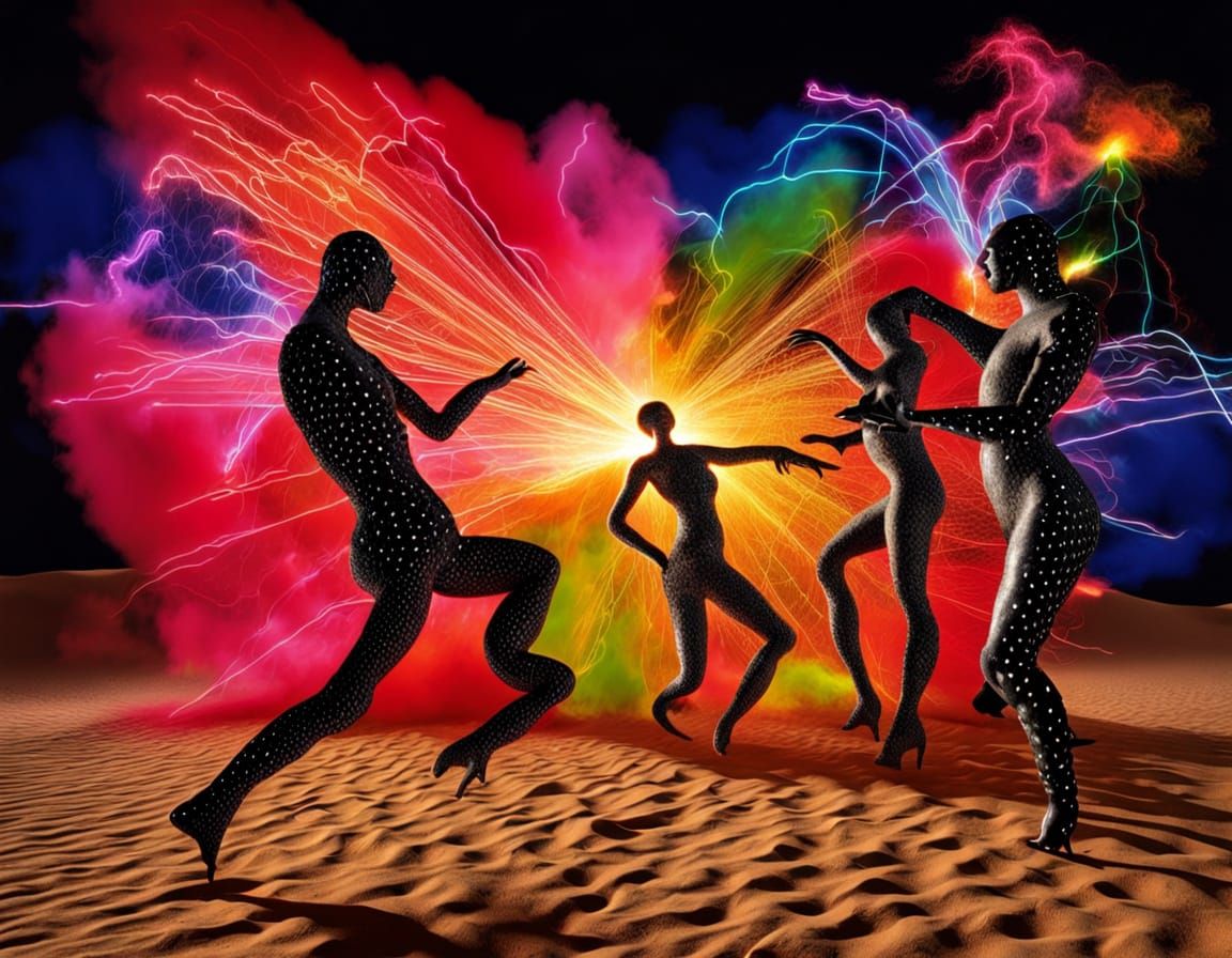 luminobabel  3D sculptural suprareal standalone graffito ghostly exploding by textile photographer "Joan Miró, Rufino Ta...