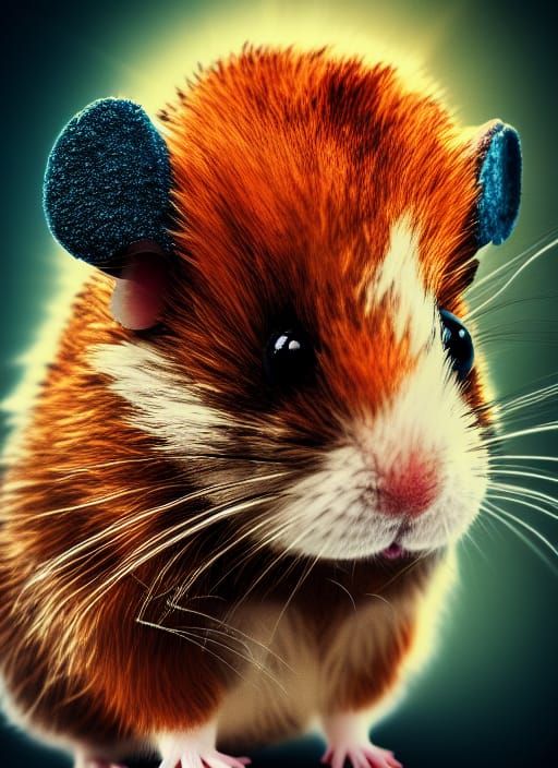 Cyberpunk Hamster Portrait in 8K Resolution