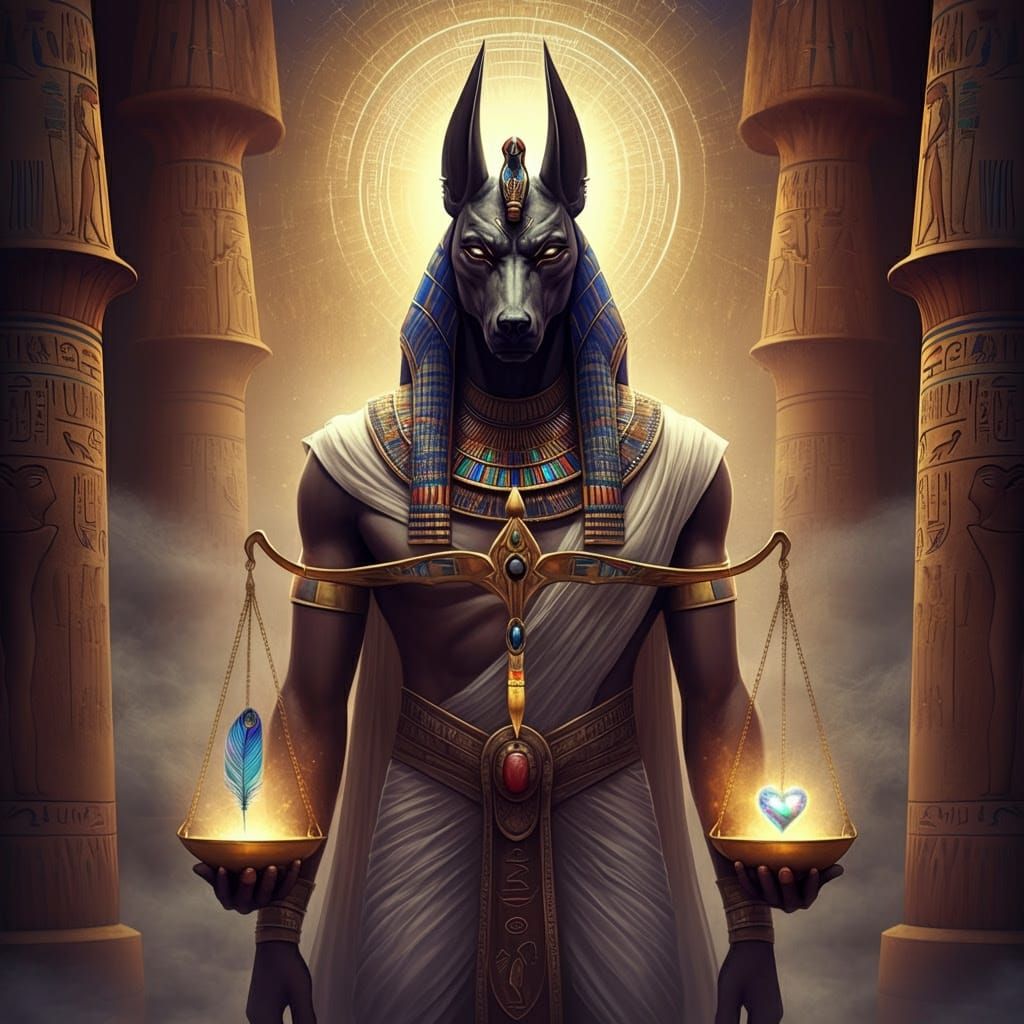Ancient Egyptian God of Justice in Mystical Temple