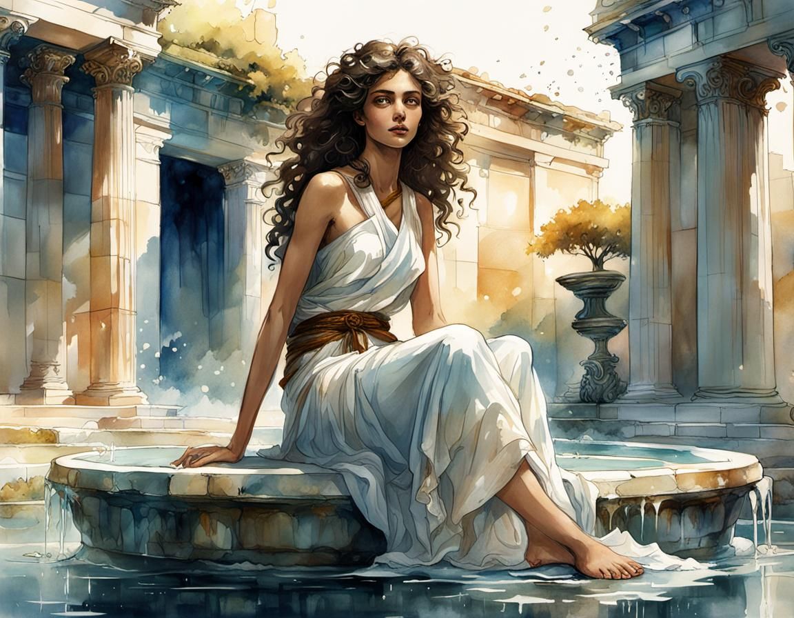 Greek Woman in Toga: DreamWorks Animation Style