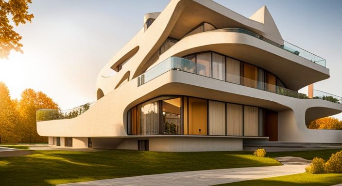 Villa Savoye in Art Nouveau Style