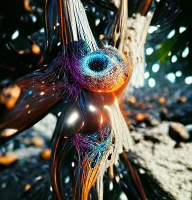 Galactic Eyes Reflecting Colorful Nebulae Explosion